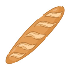 A flat illustration of bread, resembling a rustic bun or artisan roll. The bread has a golden brown crust with visible texture and flour sprinkles, making it look freshly baked and appetizing