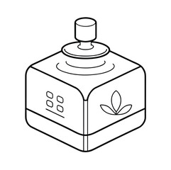 Minimalist essential oil diffuser box packaging outline design