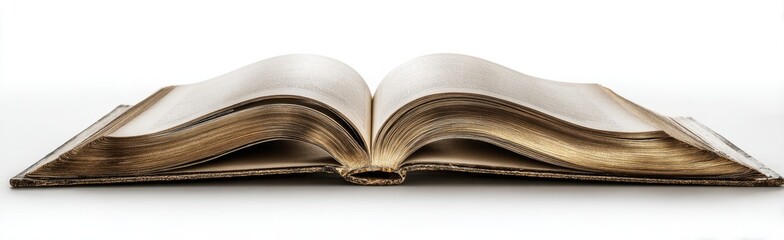 Open antique book, aged pages (1)