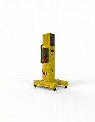Fototapeta premium a 3D render of laser, positioned left, isolated white background