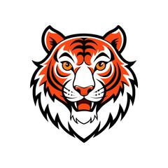 south china tiger head line art silhouette