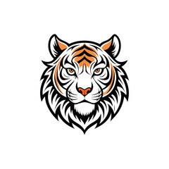 south china tiger head line art silhouette