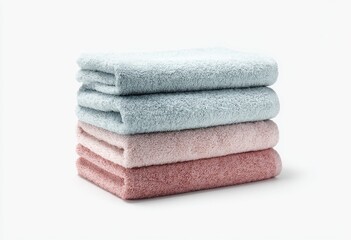 Stack of pastel-toned bath towels