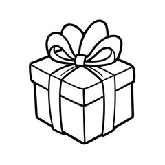 Outline of a gift box for guided journaling perfect for creative projects