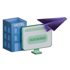 Company travel booking 3D Icon colorful design