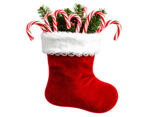 christmas stocking isolated on white