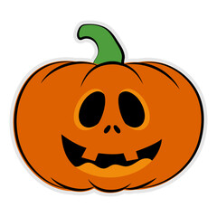Halloween orange pumpkin. Isolated pumpkin decorative Halloween festival icon.