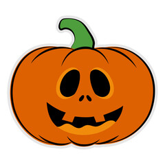 Halloween orange pumpkin. Isolated pumpkin decorative Halloween festival icon.