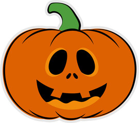 Halloween orange pumpkin. Isolated pumpkin decorative Halloween festival icon.