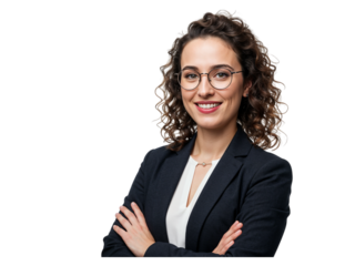 Confident Businesswoman Portrait on Transparent Background