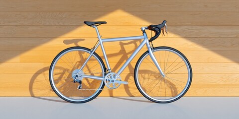 Naklejka premium Freedom in Constraint: Bicycle Shadow on Conference Table representing Boundless Possibilities