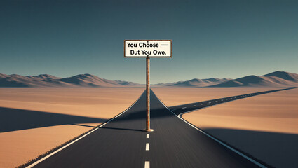 Desert crossroads inviting choices and acknowledging consequences
