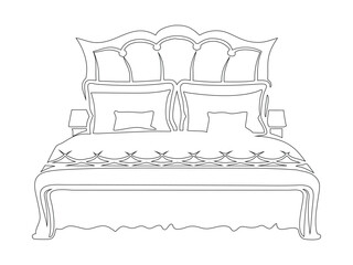 Regal Bed Line Art with Ornate Headboard