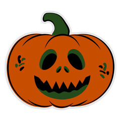 Halloween pumpkin icon. Isolated pumpkin decorative Halloween festival icon.