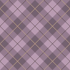 Geometric patterns create a plaid-like design with intersecting diagonal lines forming diamond shapes. Shades of purple and pink fill the repeating squares, offering a subtle checkerboard effect.
