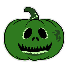 Halloween scary pumpkin with smile and happy face. Halloween pumpkin icon.