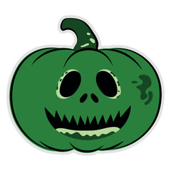Halloween scary pumpkin with smile and happy face. Halloween pumpkin icon.
