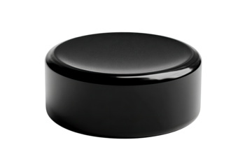 High-gloss black cylindrical cap