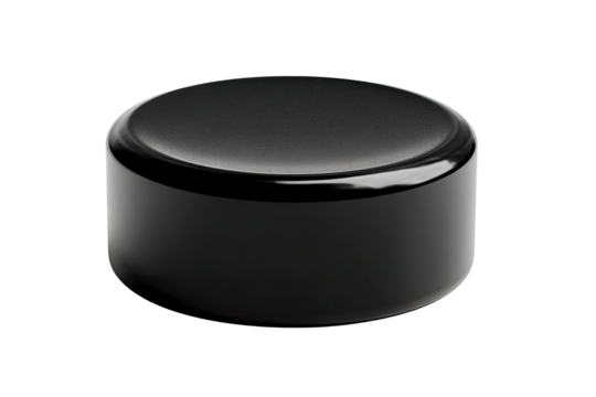 High-gloss black cylindrical cap