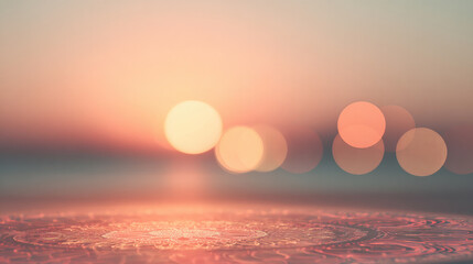 Dreamy sunset blurred background with peach coral and soft yellow tones. Cinematic warm gradient for aesthetic designs. occasion invitation card or backdrop 