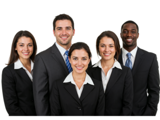 Diverse Business Team Portrait on Transparent Background
