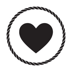 Rope Circle Heart - Nautical Love Emblem