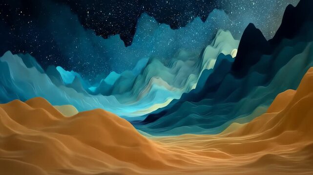 Desert vista under a starry sky
