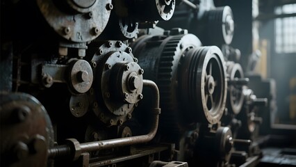 Fototapeta premium Industrial Machinery: Gears and Cogs in Operation