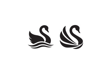 Swan logo icon vector