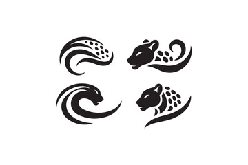 Abstract Cheetah Face Logo Design