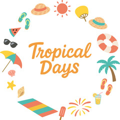 Summer Circle Frame with Phrase 