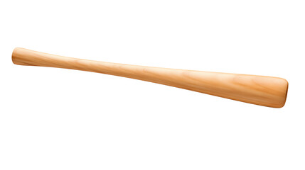 A single light brown wooden baseball bat isolated on transparent