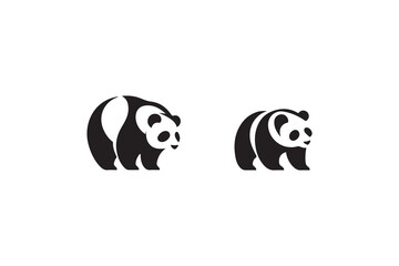 panda bear isolated on white logo design © Creative Art