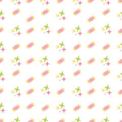 Pixelated Star Confetti Pattern on Black Background