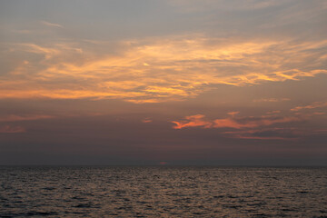 tranquil seascape after sunset
