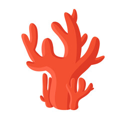 Flat Red Coral Fungus Illustration

