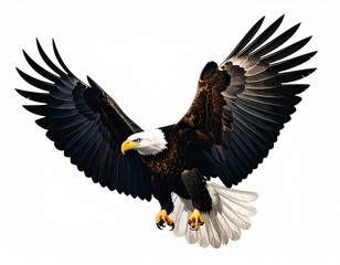 Fototapeta premium Image of an eagle spreading its wings in a hunting position ready to catch its prey