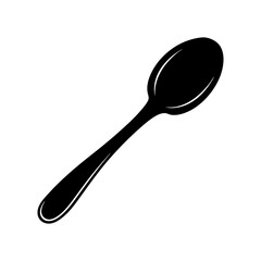 spoon simple flat vector silhouette on white back