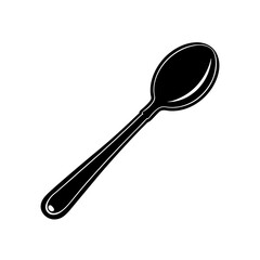 spoon simple flat vector silhouette on white back