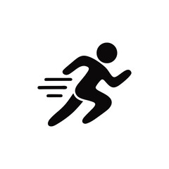 Stylized Silhouette of a Fast Runner Portrayed in an Energetic Pose Symbolizing Speed Agility and Movement