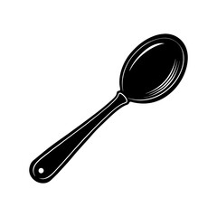 spoon simple flat vector silhouette on white back