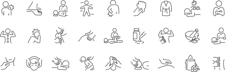 Medical and Injury Icons – Injury, Health, Pain, Treatment, Joint, Doctor, Bandage, Medicine, Hurt, Illness