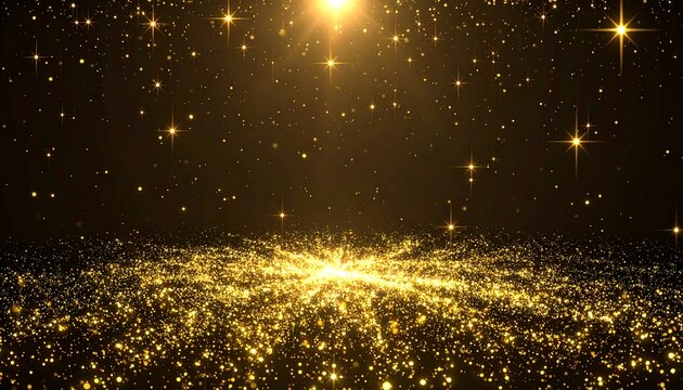 Golden particle explosion background