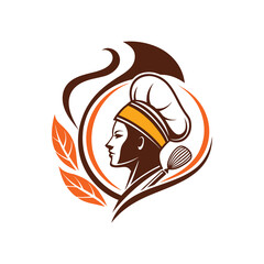 Chef Logo Design with Hat and Spatula – Culinary Symbol Illustration

