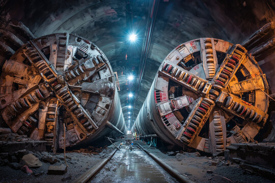 tunnel boring machines collide underground,