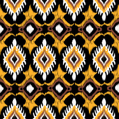 Ikat  hand drawn in dark tone , Motif ethnic floral seamless textil, embroidery, print striped ornament floral, pattern, design for wrapping, silk, scarf, background, textile