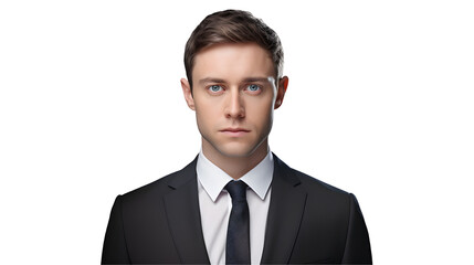Portrait of a man in a suit against a transparent background