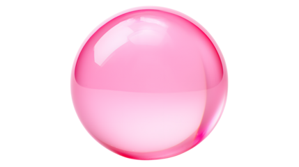 A single pink bubble gum sphere on a plain black backdrop