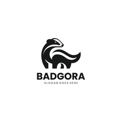 Fototapeta premium Silhouette Modern Badger Logo Design