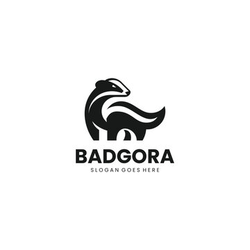 Silhouette Modern Badger Logo Design